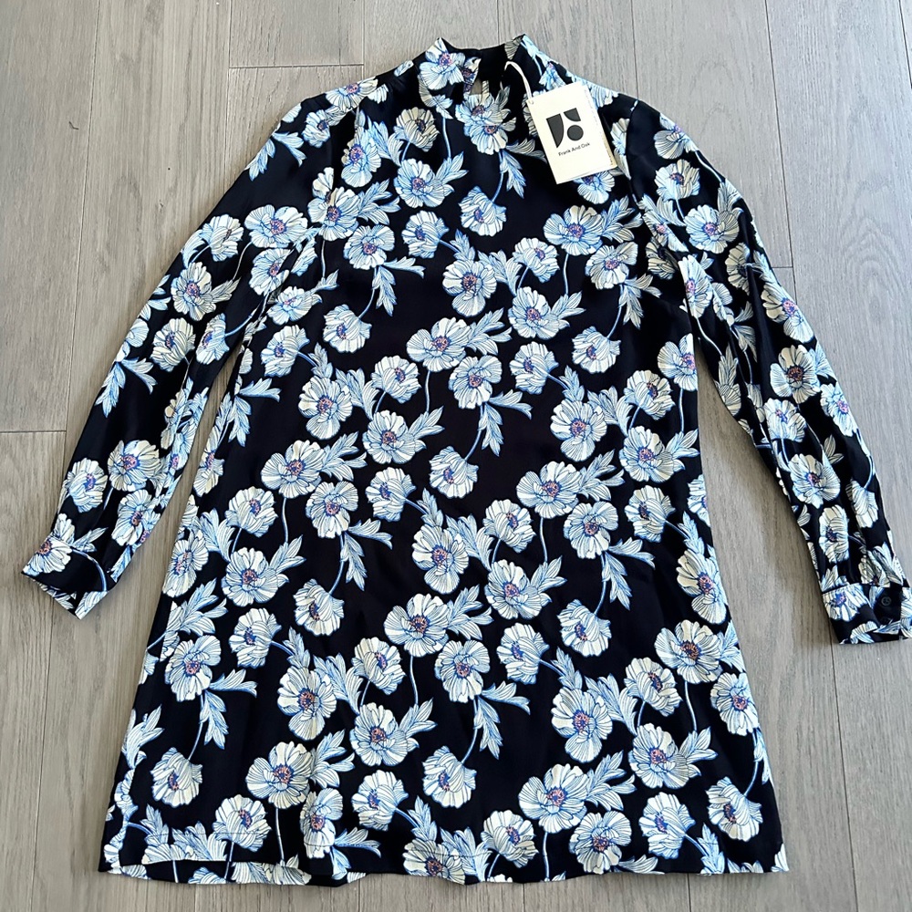 BNWT Frank & Oak Floral Mockneck Long Sleeve Dress